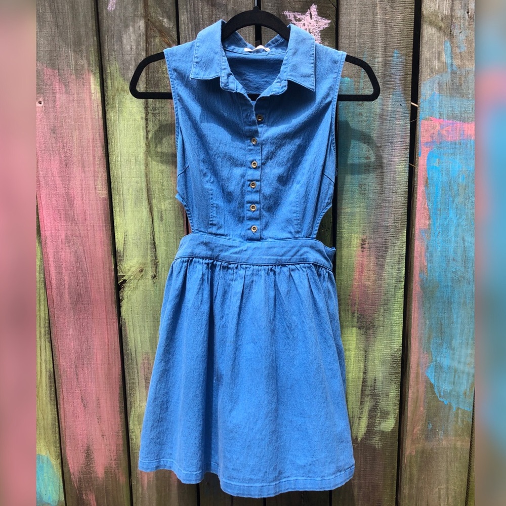 Mustard Seed Denim Button Up Dress